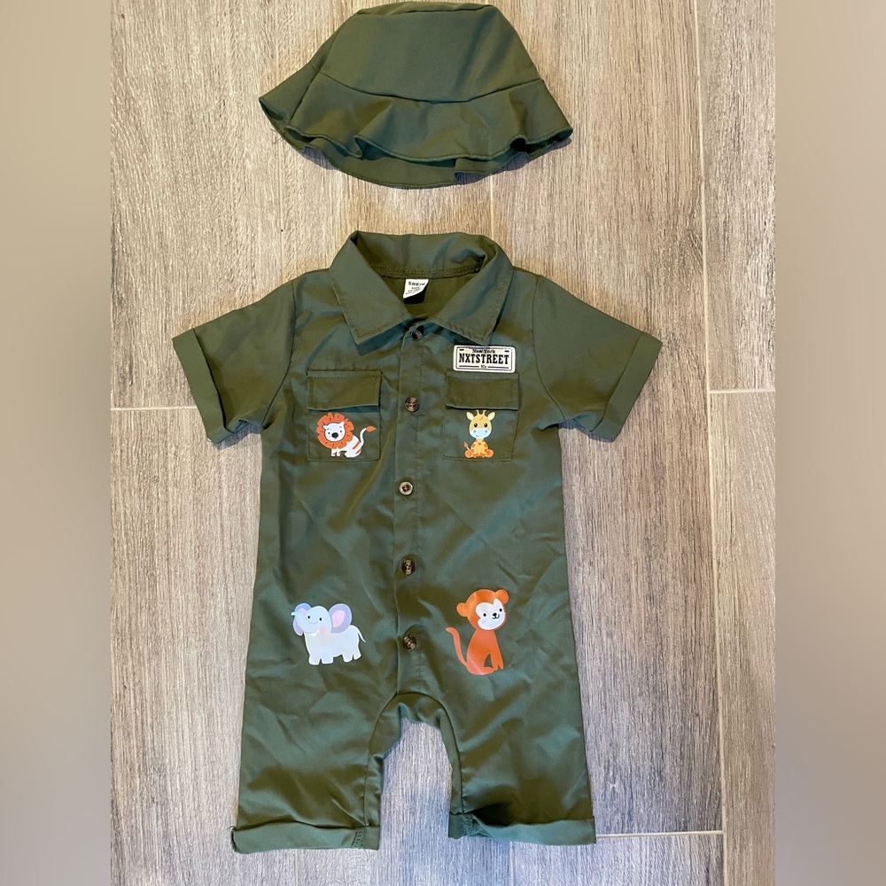 SHEIN Olive Green Safari Romper